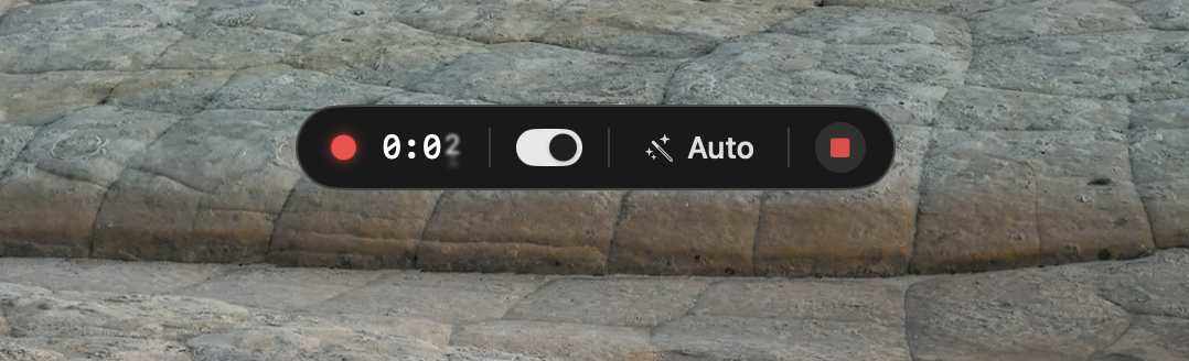 The floating recording indicator while dictating